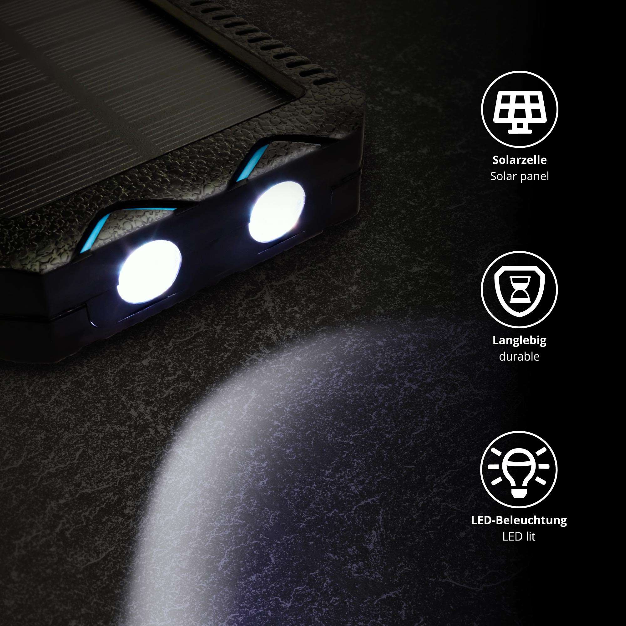 Solar Powerbank mit Taschenlampe 2167-MZ - 3