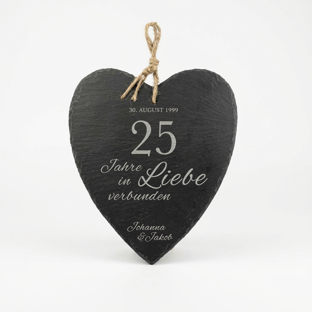 Schieferherz zur Silberhochzeit Schieferherz zur Silberhochzeit