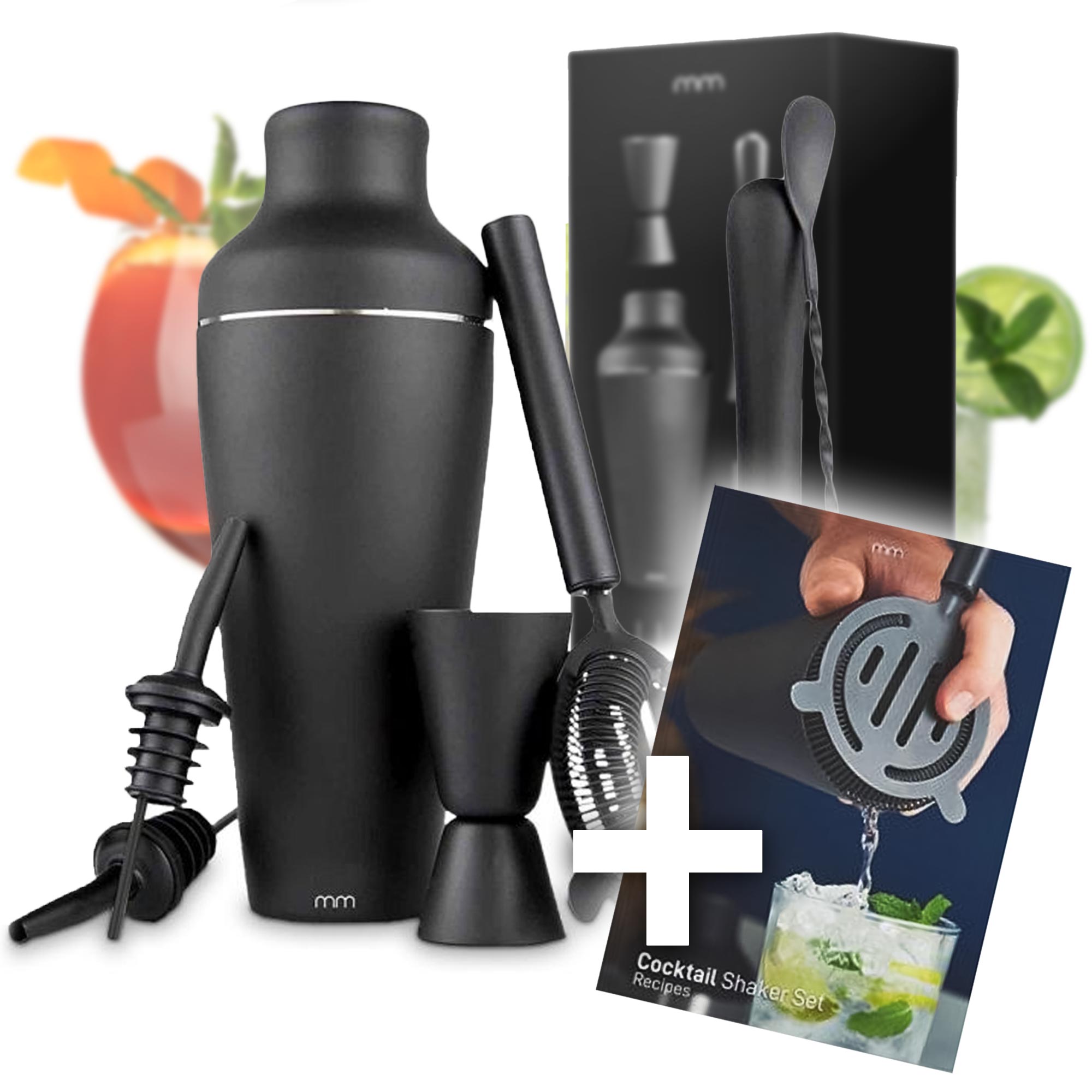 Cocktail Shaker Set - Matt Black