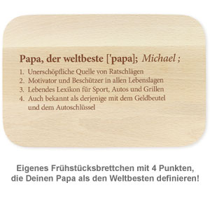 Frühstücksbrettchen Set mit Gravur - Definition Eltern 3382 - 2