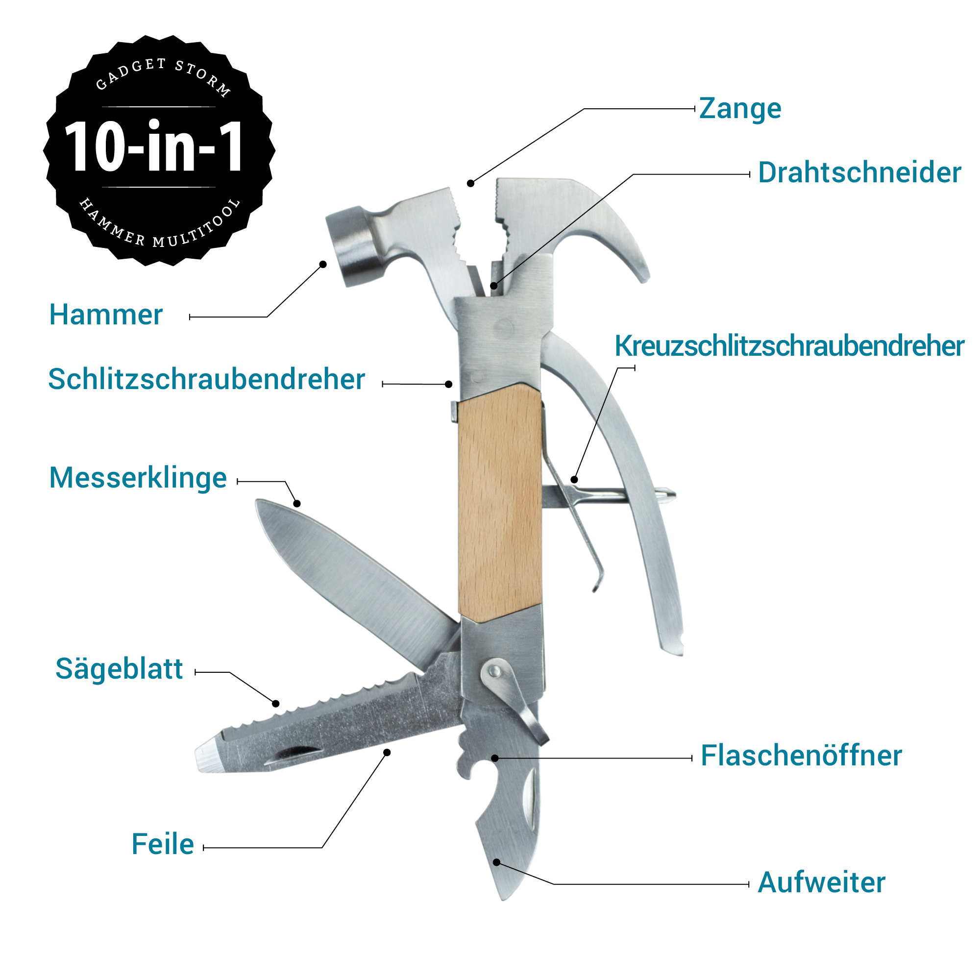 Holz Hammer Multifunktionswerkzeug - Bester Opa 4028 - 8