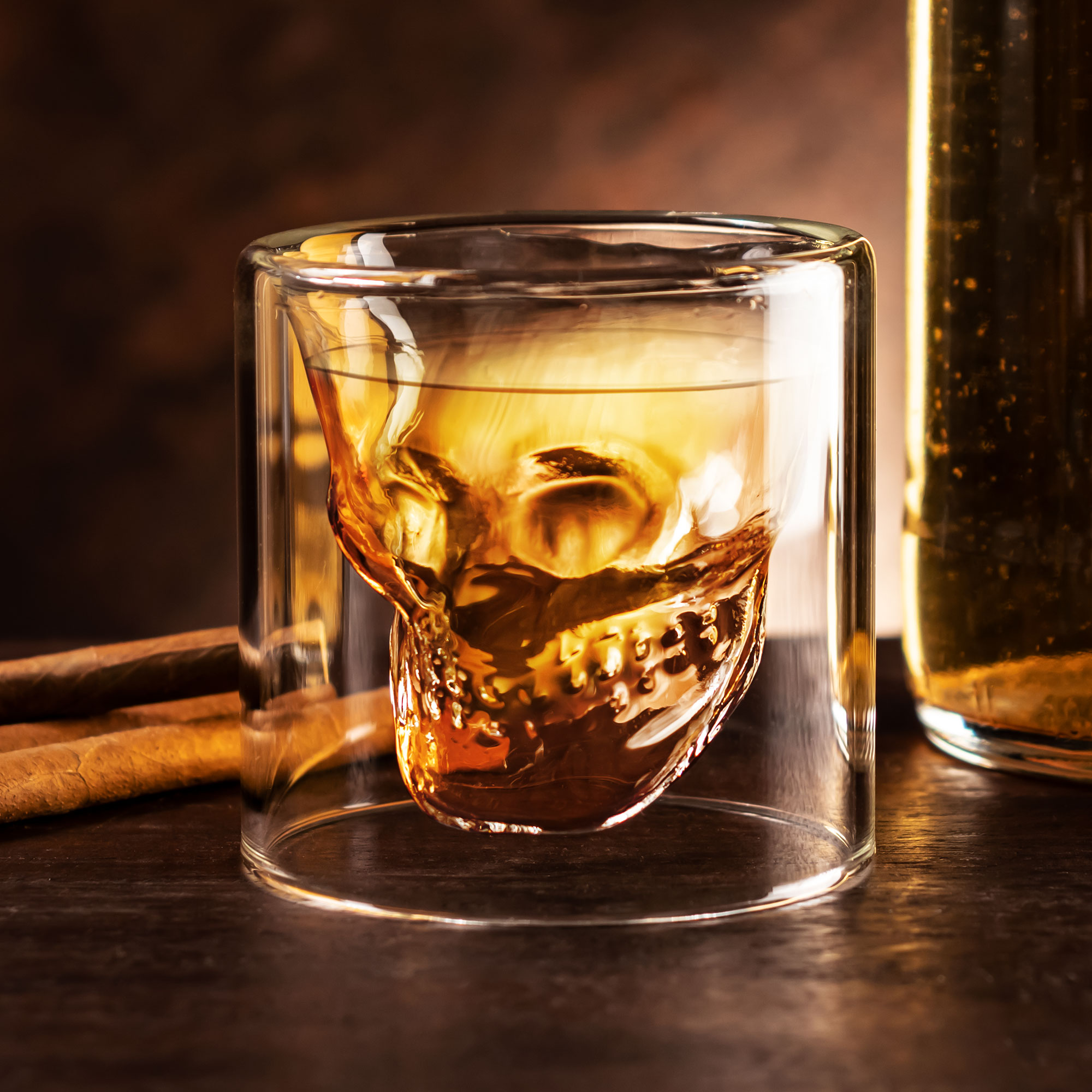 Doppelwandiges Schnapsglas - Totenkopf Party Shotglas Skull