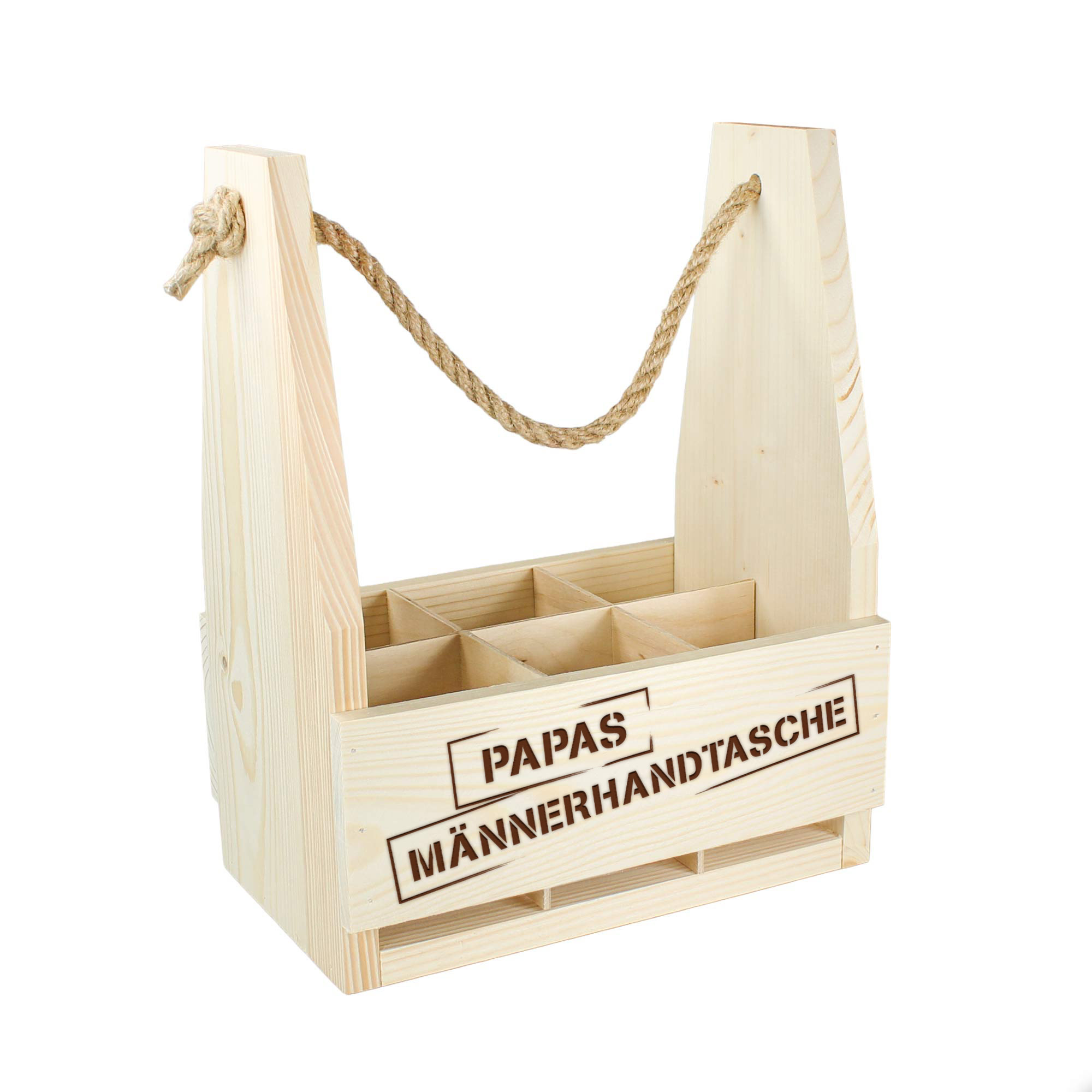 Flaschenträger mit Gravur - Papas Männerhandtasche