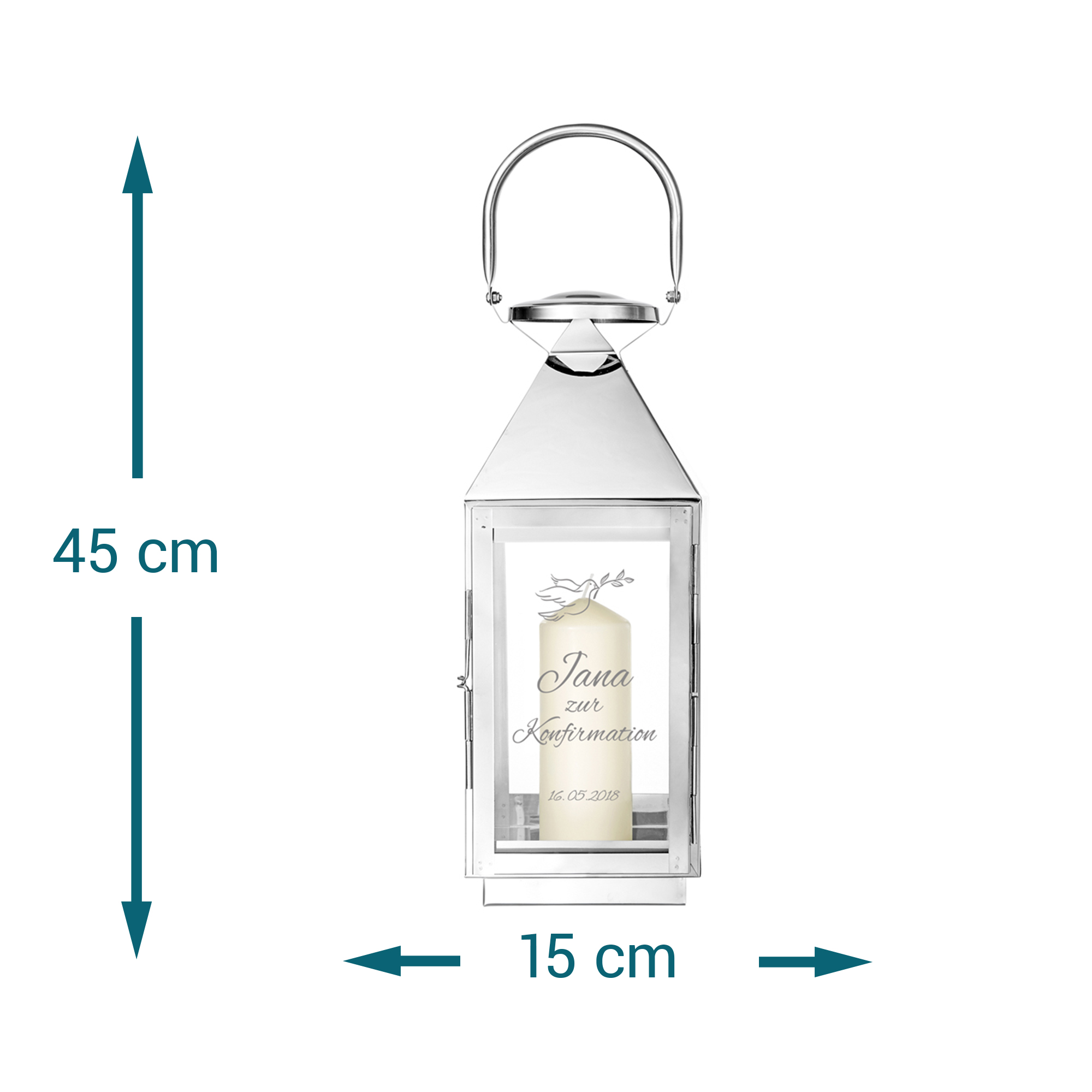 Laterne zur Konfirmation - Taube