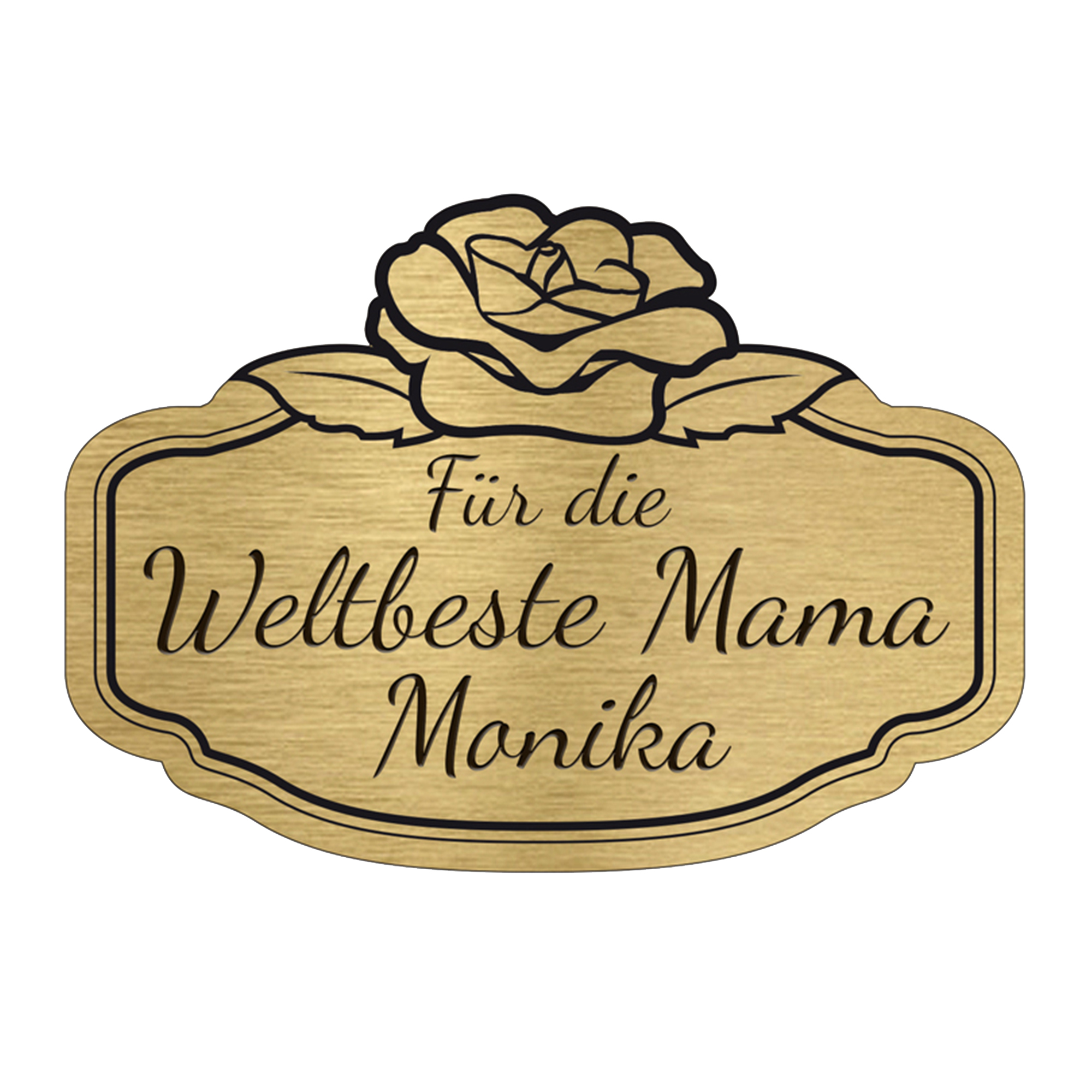 Vergoldete Rose mit Geschenkbox - Weltbeste Mama 3441 - 5