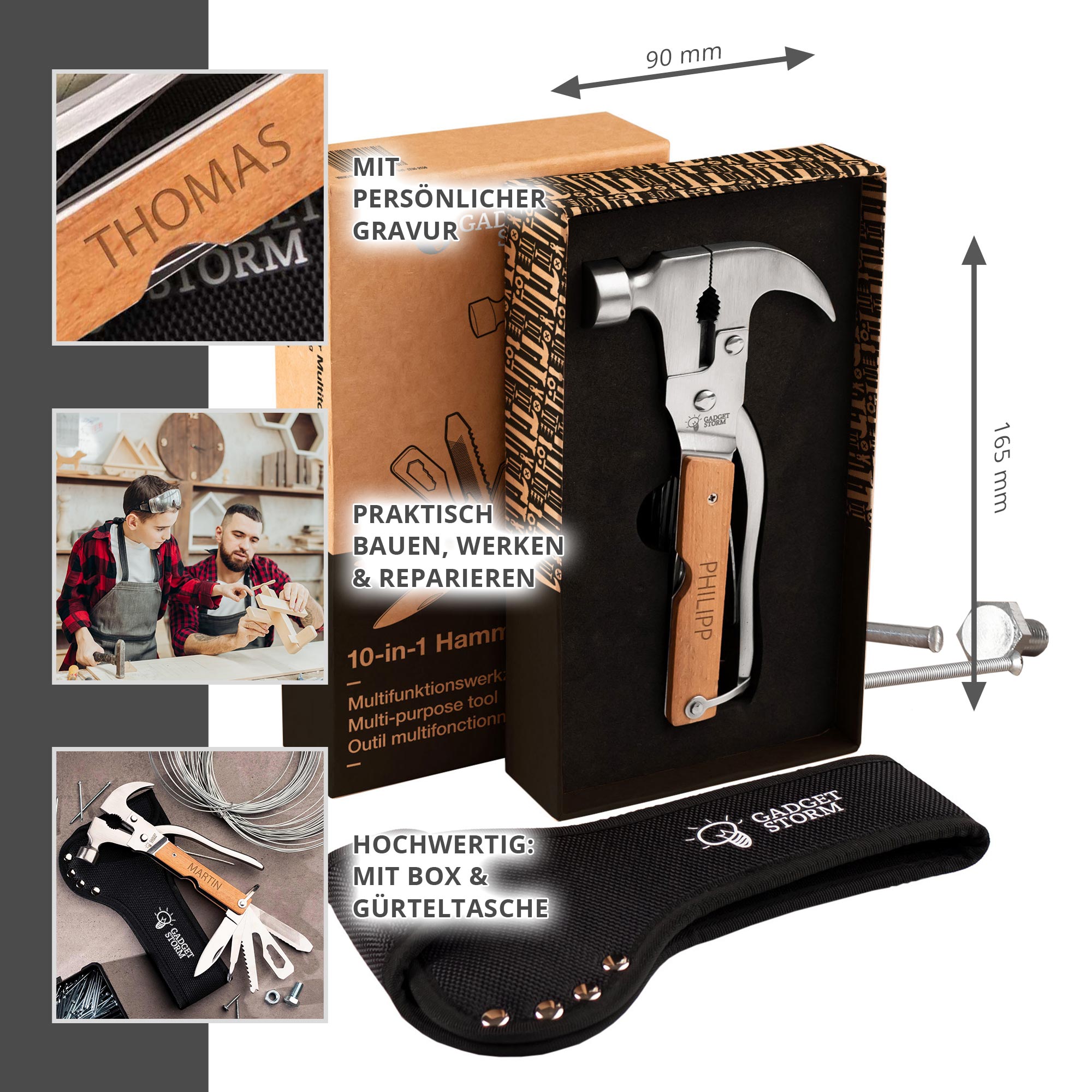 Holz Hammer Multifunktionswerkzeug mit Namen Holz Hammer Multifunktionswerkzeug mit Namen