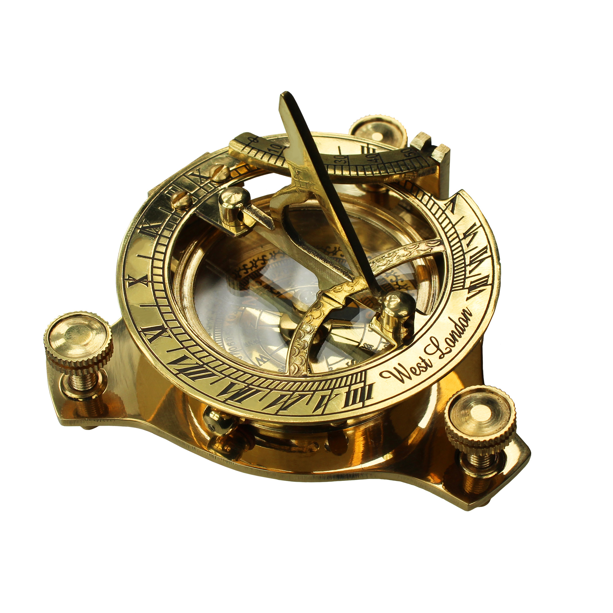 Taschen-Sonnenuhr mit Kompass