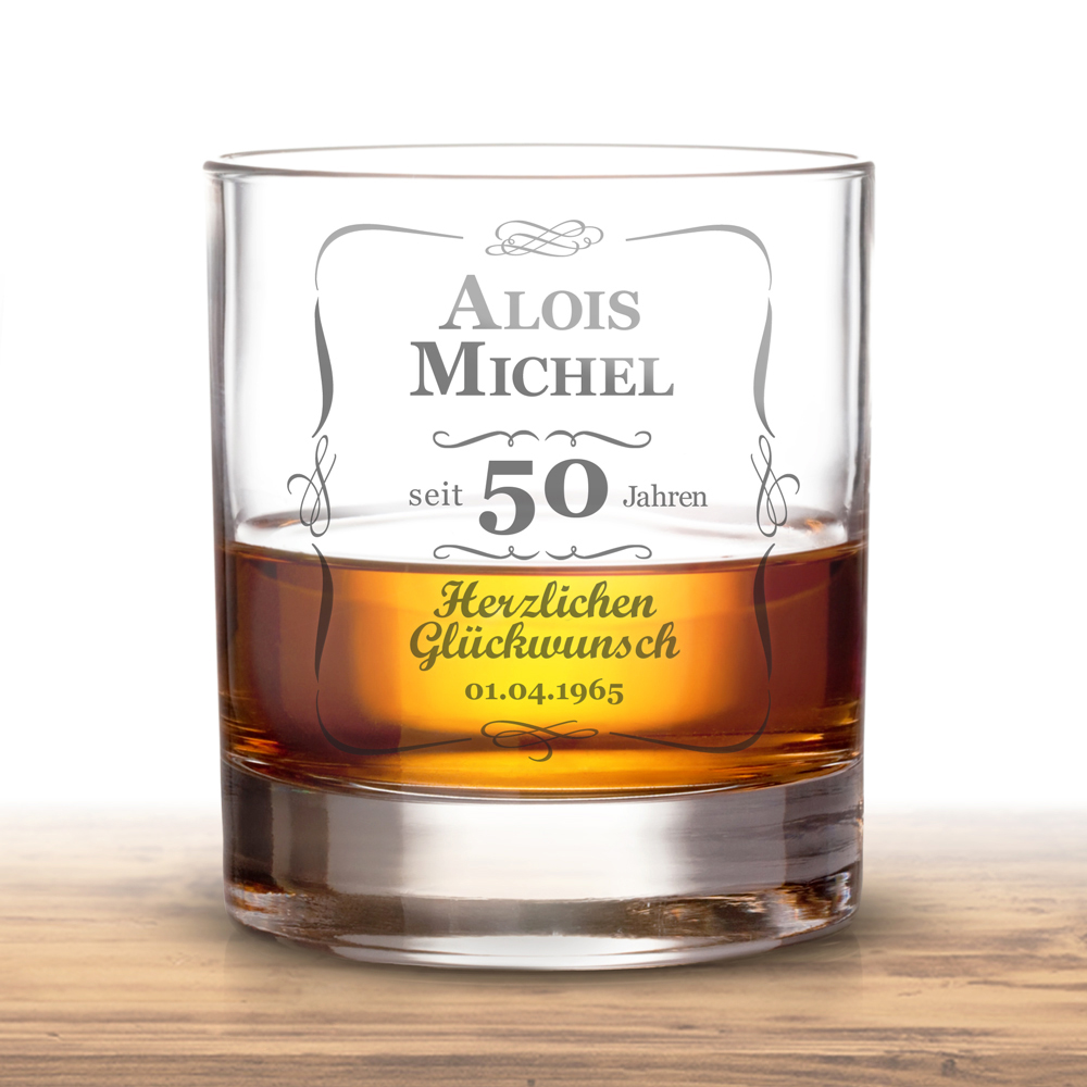 Whiskyglas 50. Geburtstag - klassisch 1473 - 2