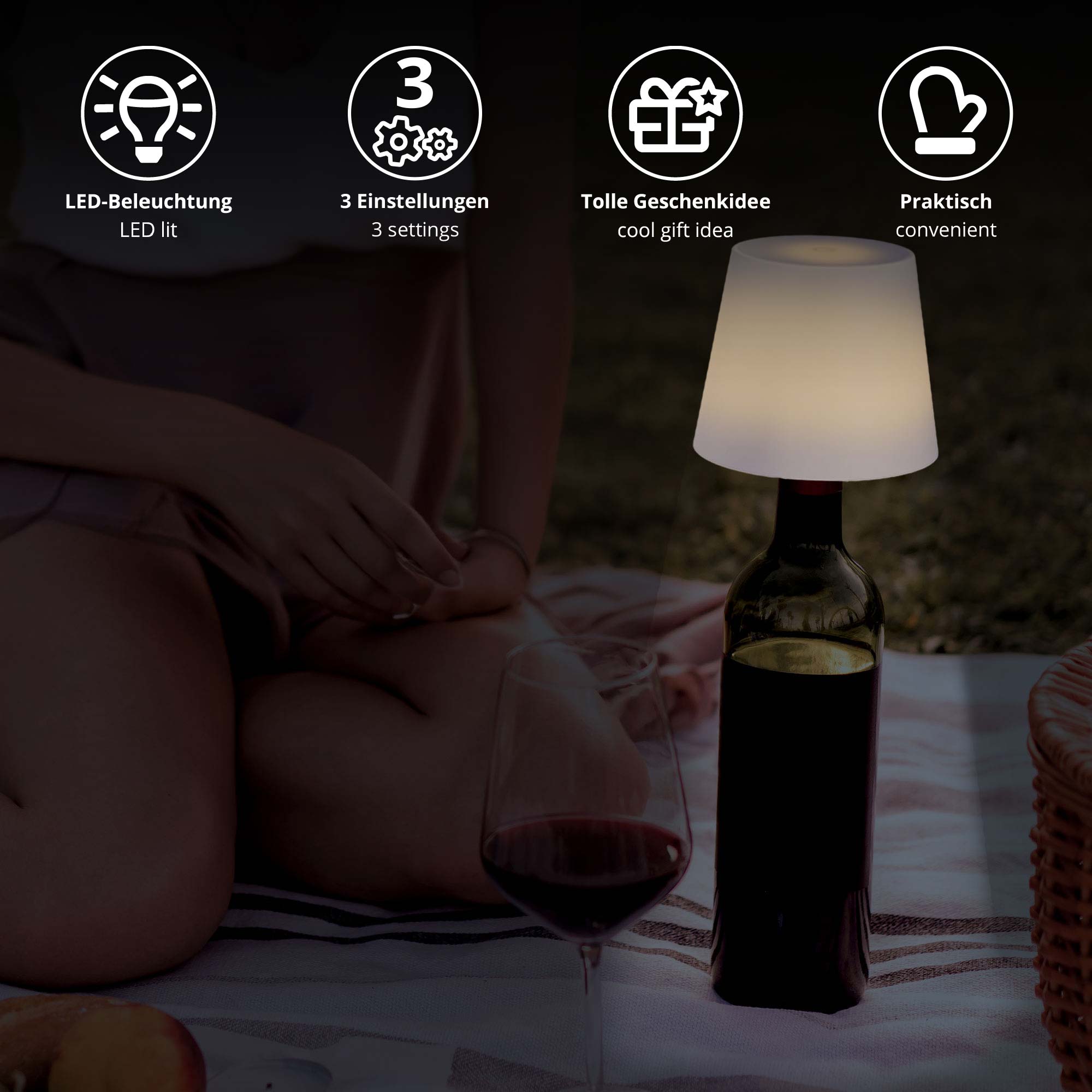 LED Flaschenlampe - Flaschenaufsatz