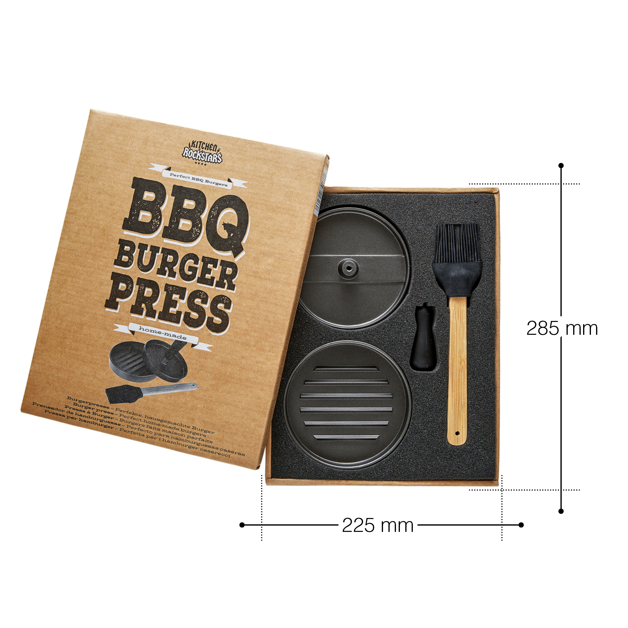 Burgerpresse mit Schneidebrett Grillset - Bester Papa