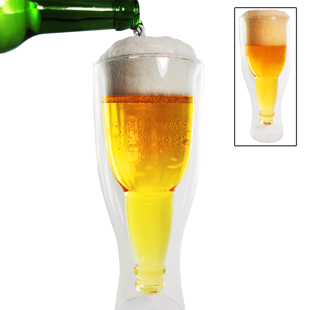 Flasche im Glas - 0,33 l Bierglas 2er Set 1004