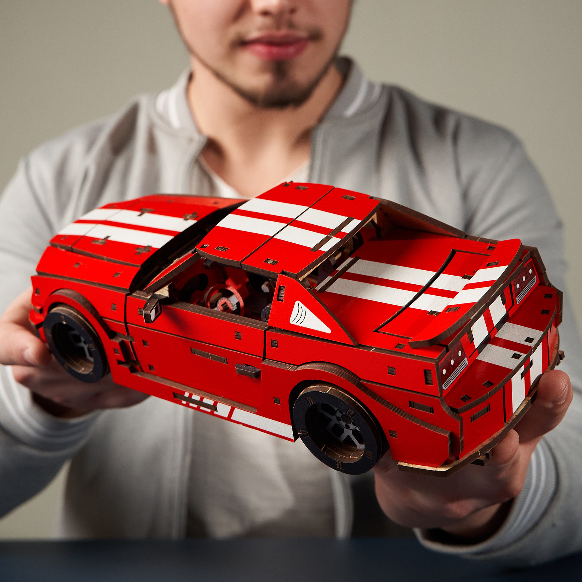 Holzpuzzle 3D - Auto - Stallion GT Rot