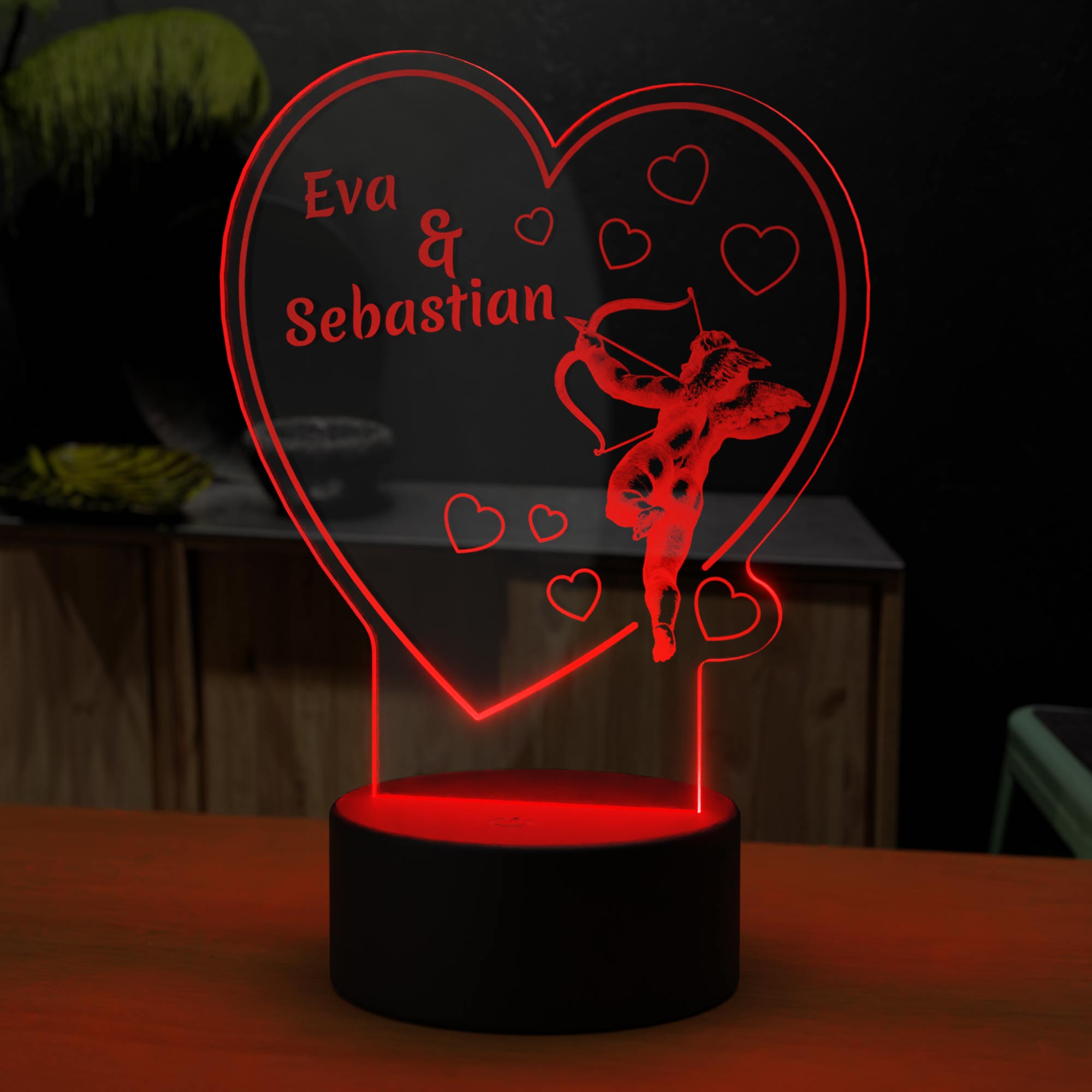 LED Herz mit Engel - Dekolicht