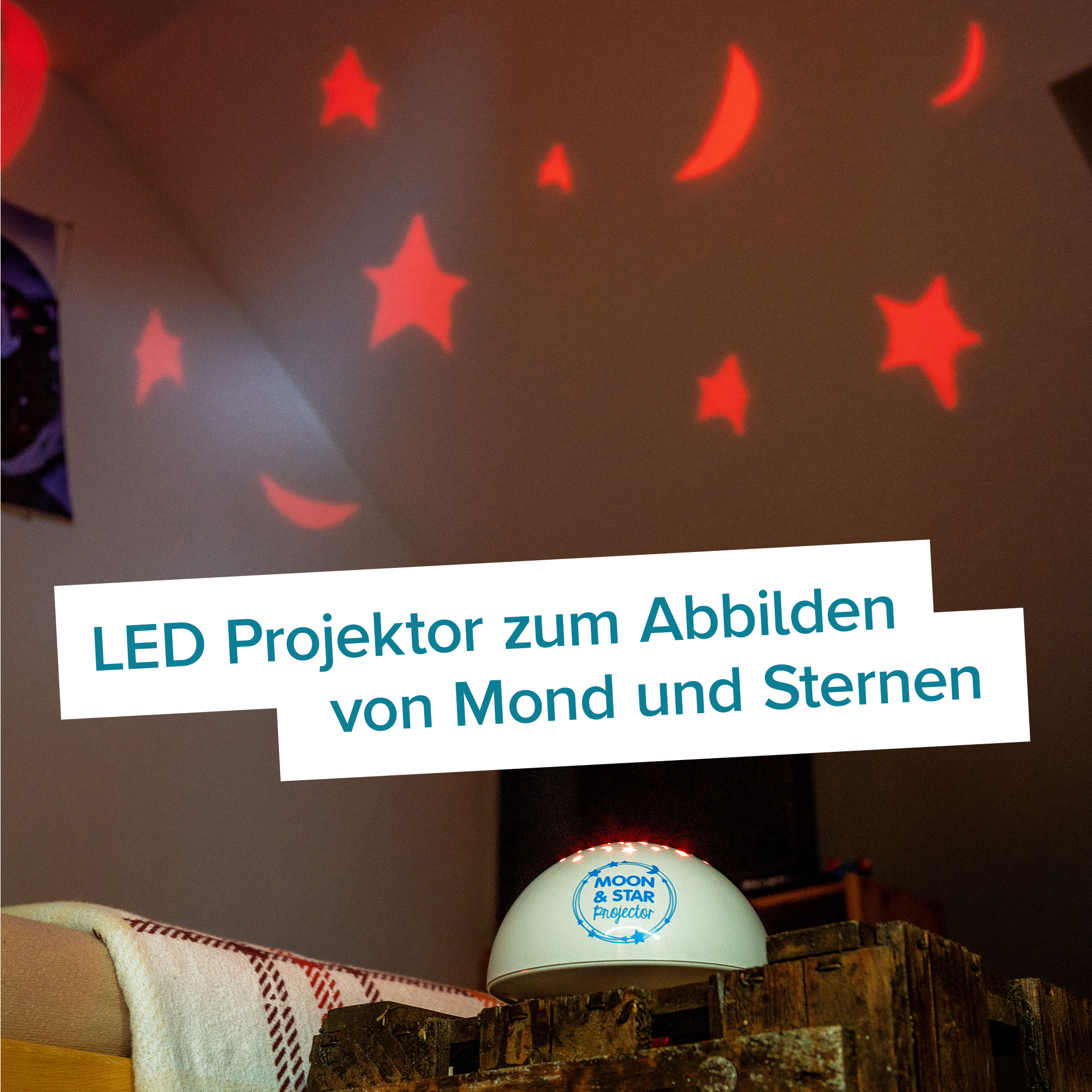 Nachtlicht Projektor - Mond und Sterne 3984 - 7