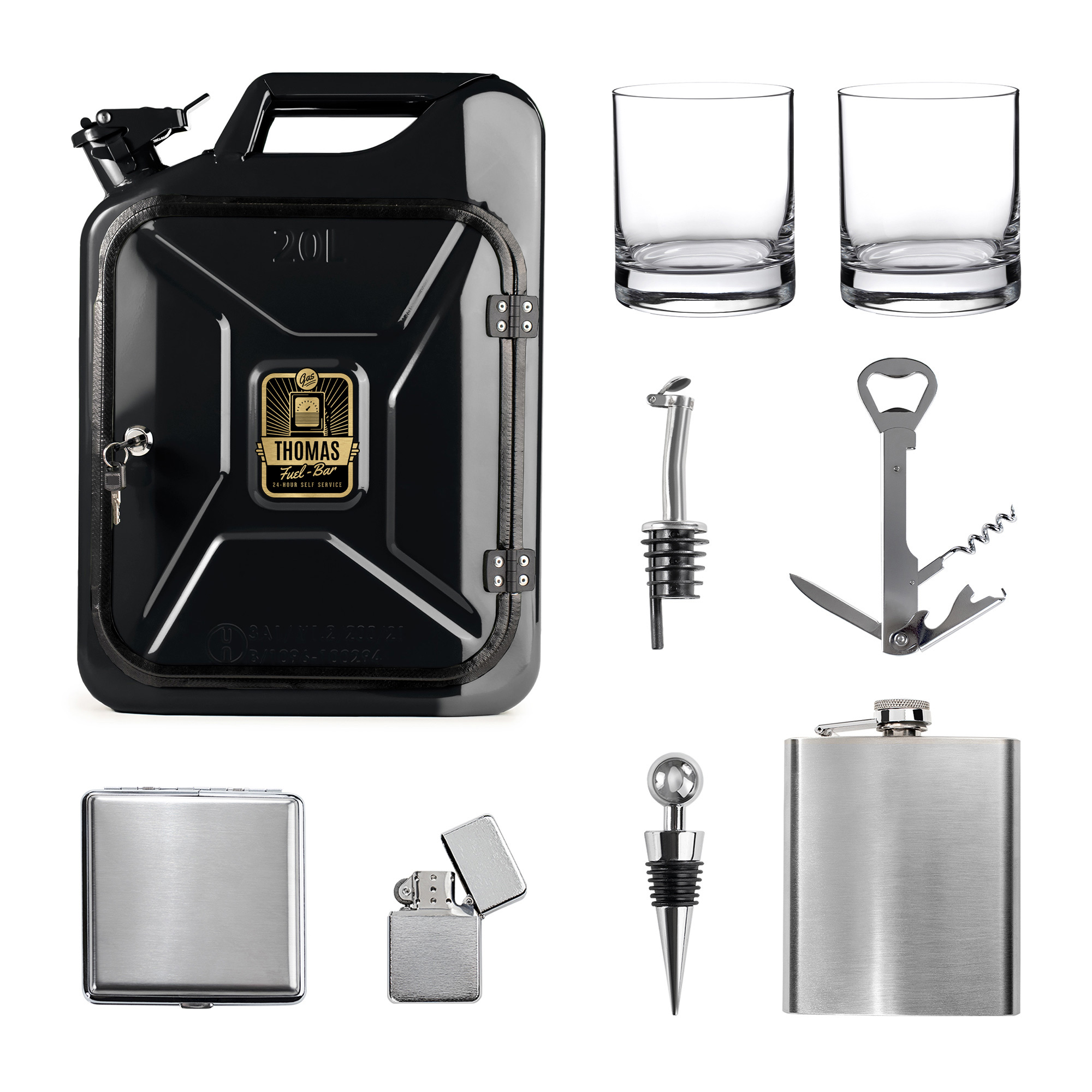 Personalisierte Kanisterbar mit 8-teiligem Zubehör - Schwarz 0021-0013-EU-0001 - 4