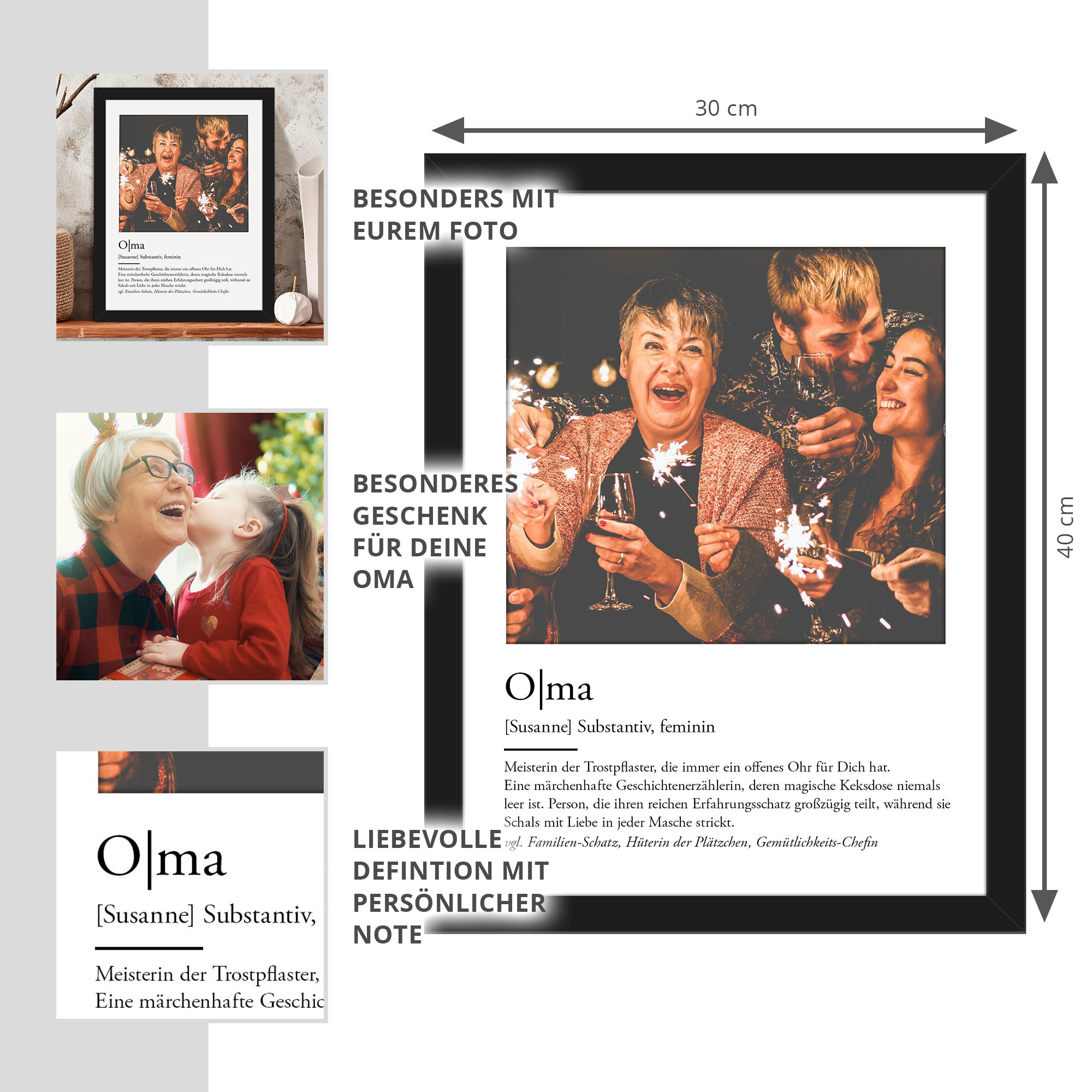Definition Oma - personalisiertes Bild mit Foto