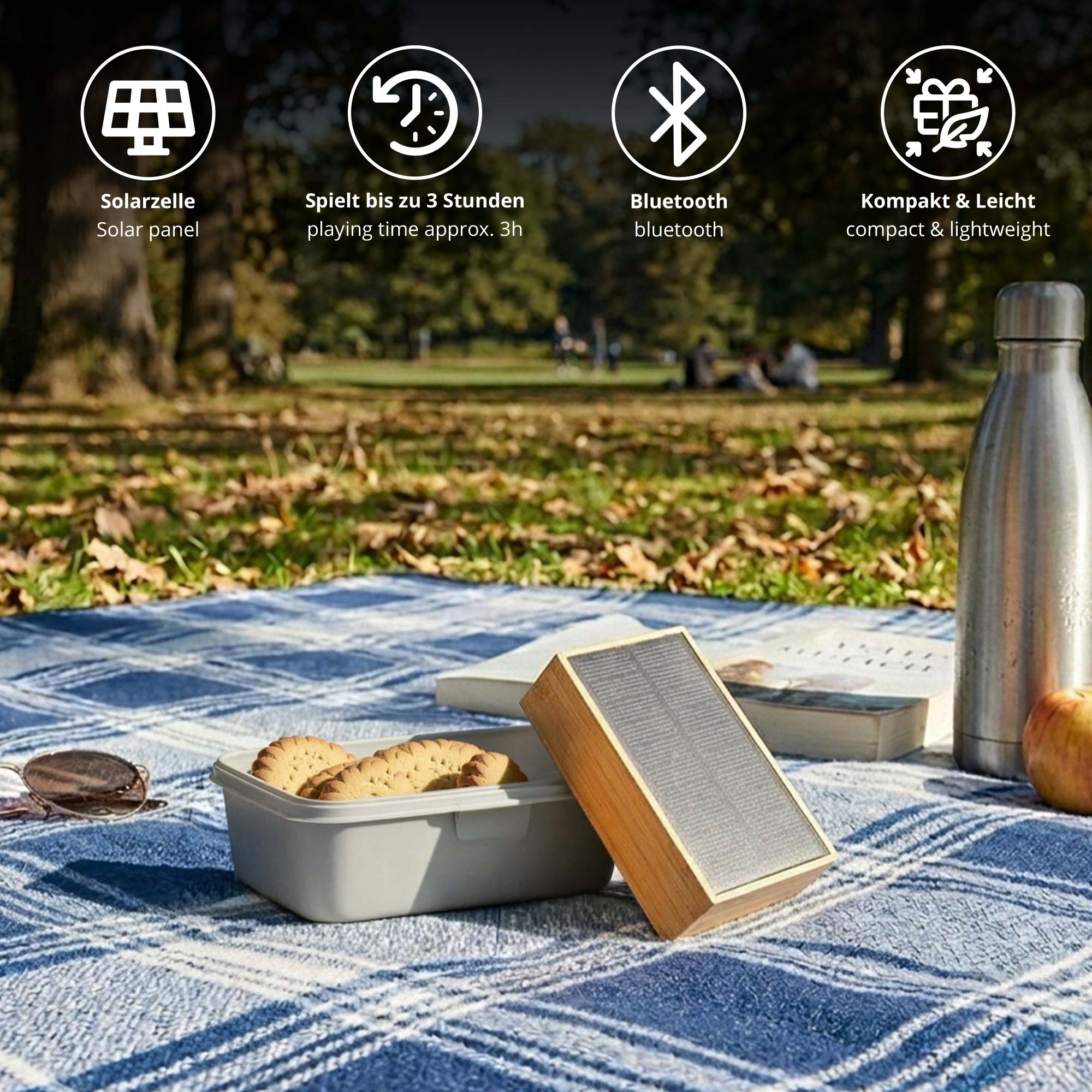 Bluetooth Lautsprecher mit Solarbetrieb Bluetooth Lautsprecher mit Solarbetrieb