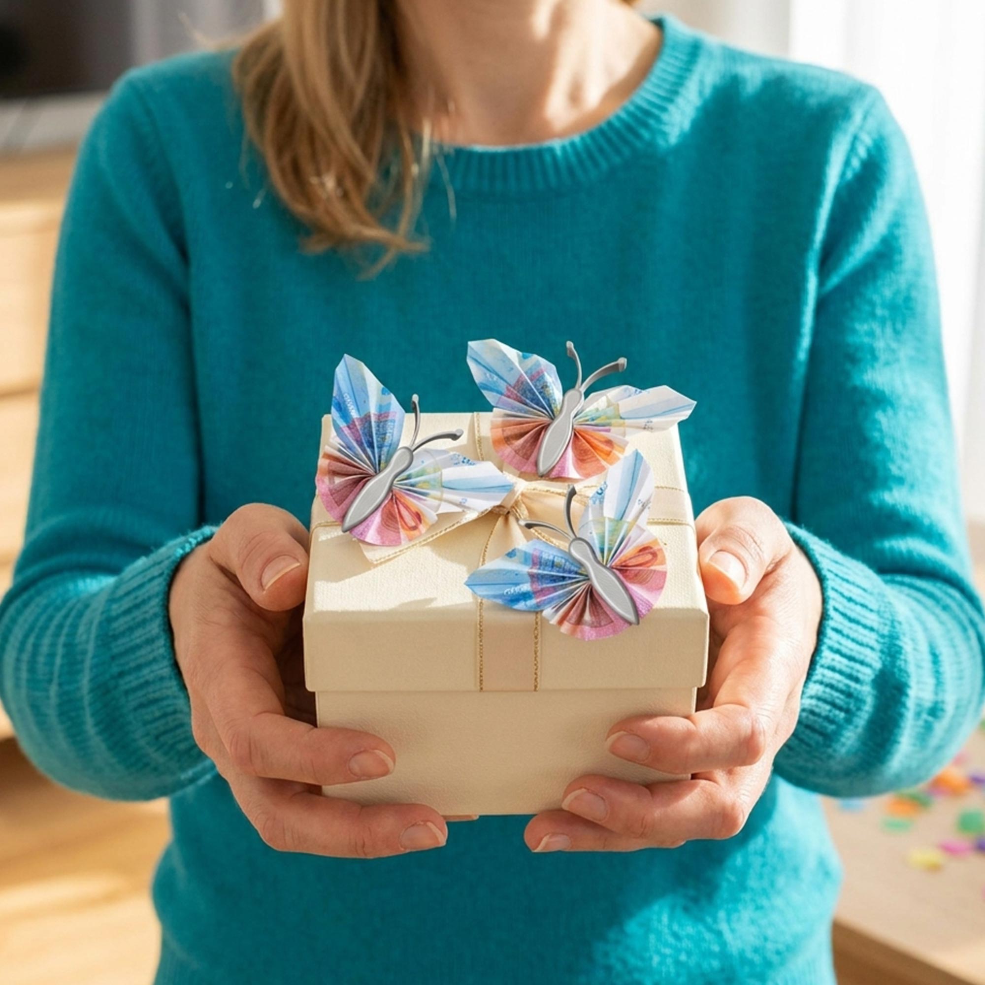 Geldgeschenk Schmetterling Silber - 3er Set Geschenkverpackung für Geld Geldgeschenk Schmetterling Silber - 3er Set Geschenkverpackung für Geld