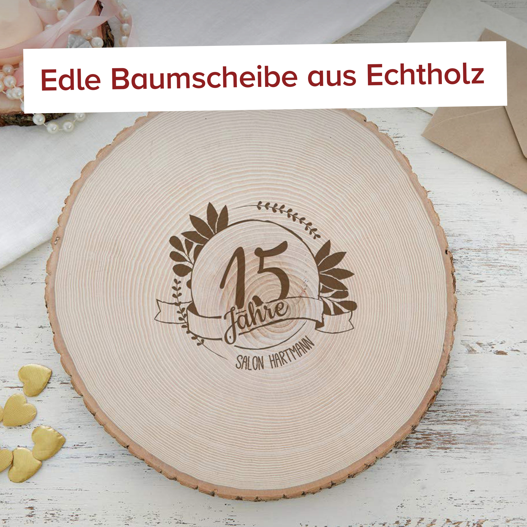 XXL Baumscheibe mit Gravur - Jubiläum