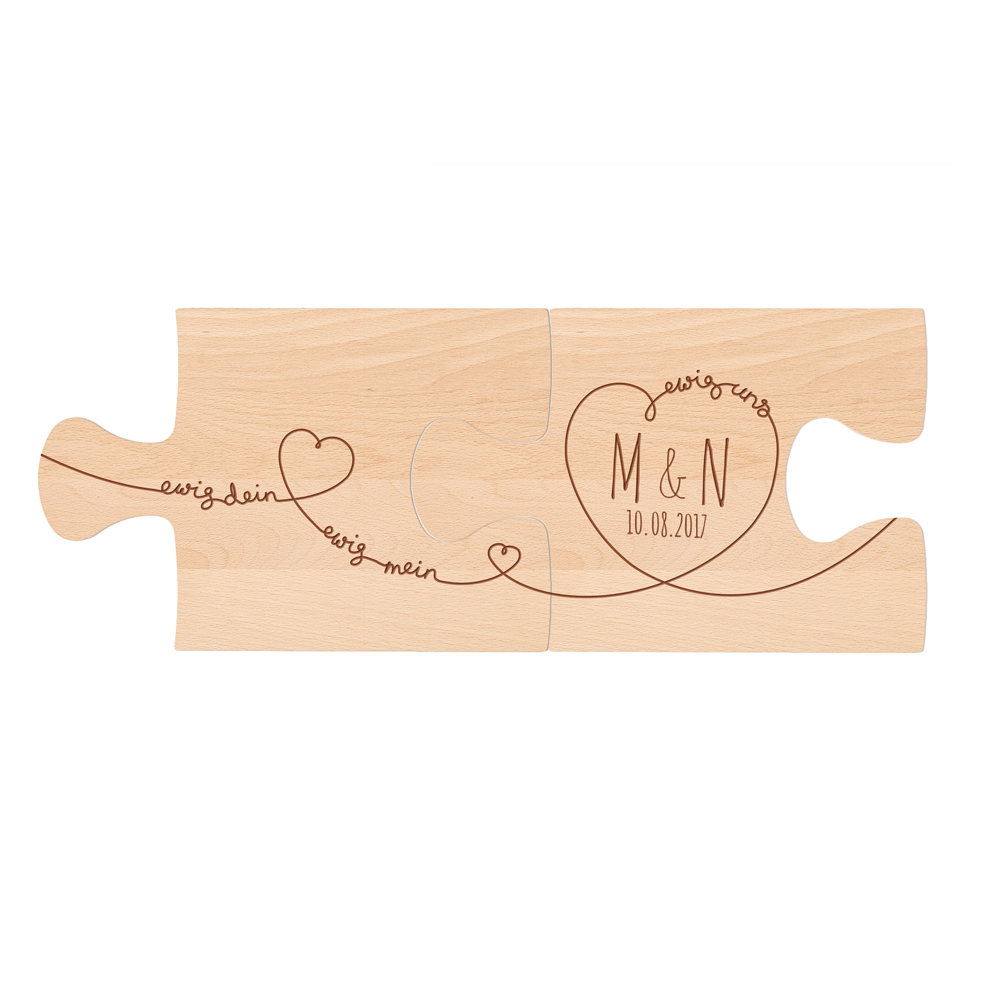 Personalisiertes Puzzle Brettchen Set - Ewig Dein 3136 - 4