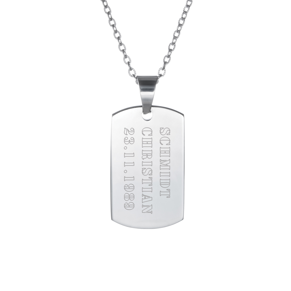 Army Dog Tag Kette mit Gravur für Männer - Armee 3267 - 3