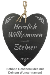 Schieferherz Familie - personalisiert 1295 - 1