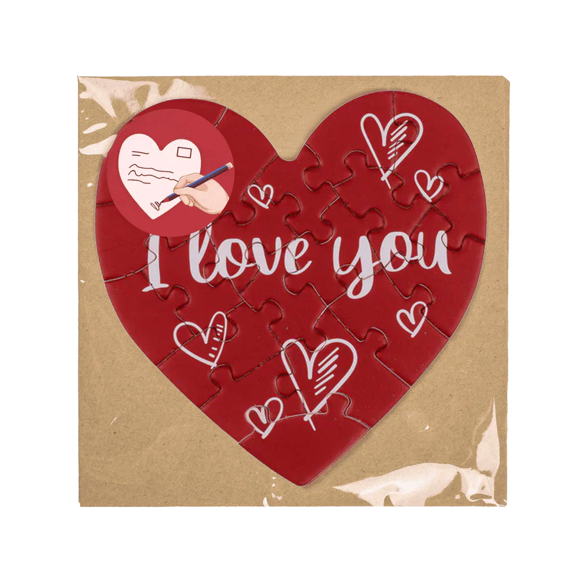 2in1 Geschenkkarte I love you & Herz Puzzle - Herzchen - für personalisierte Geschenke
