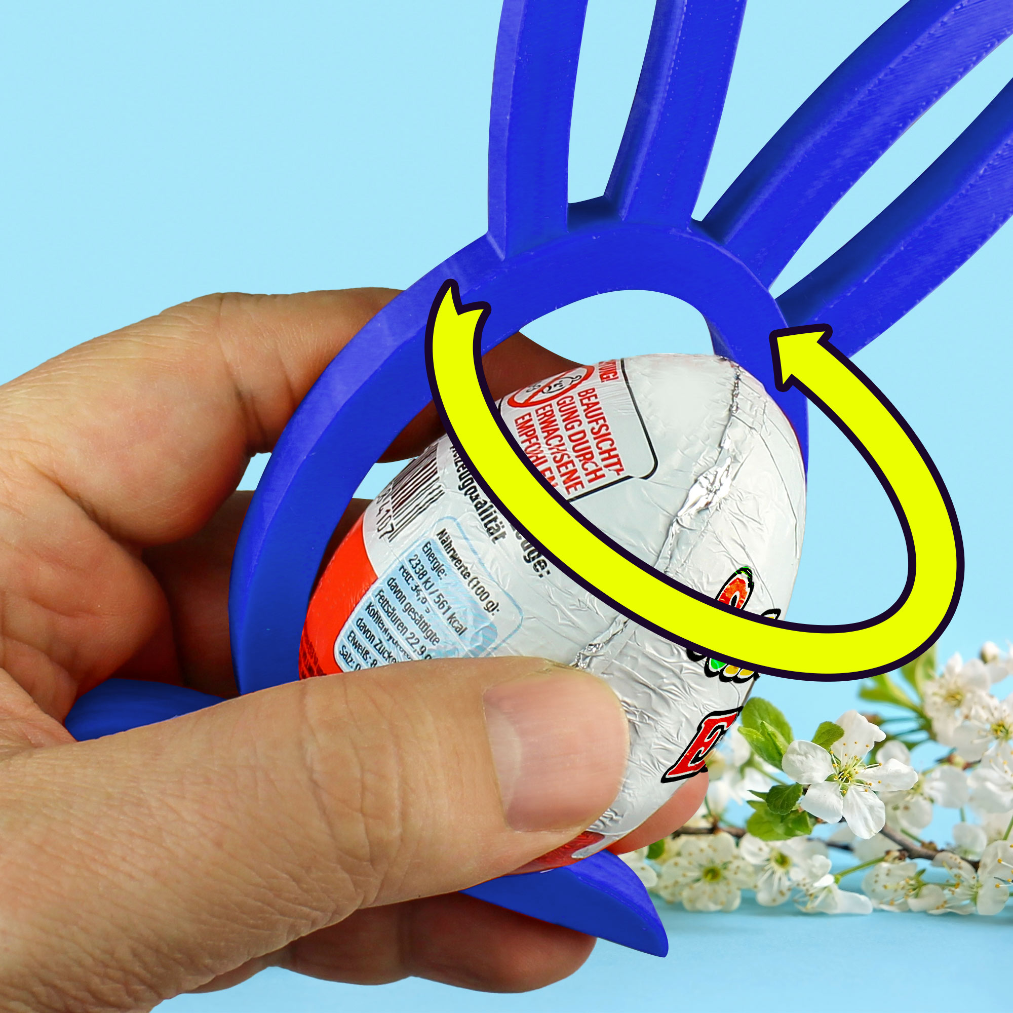Osterhase Ü-Ei Halter Blau - 3er Set