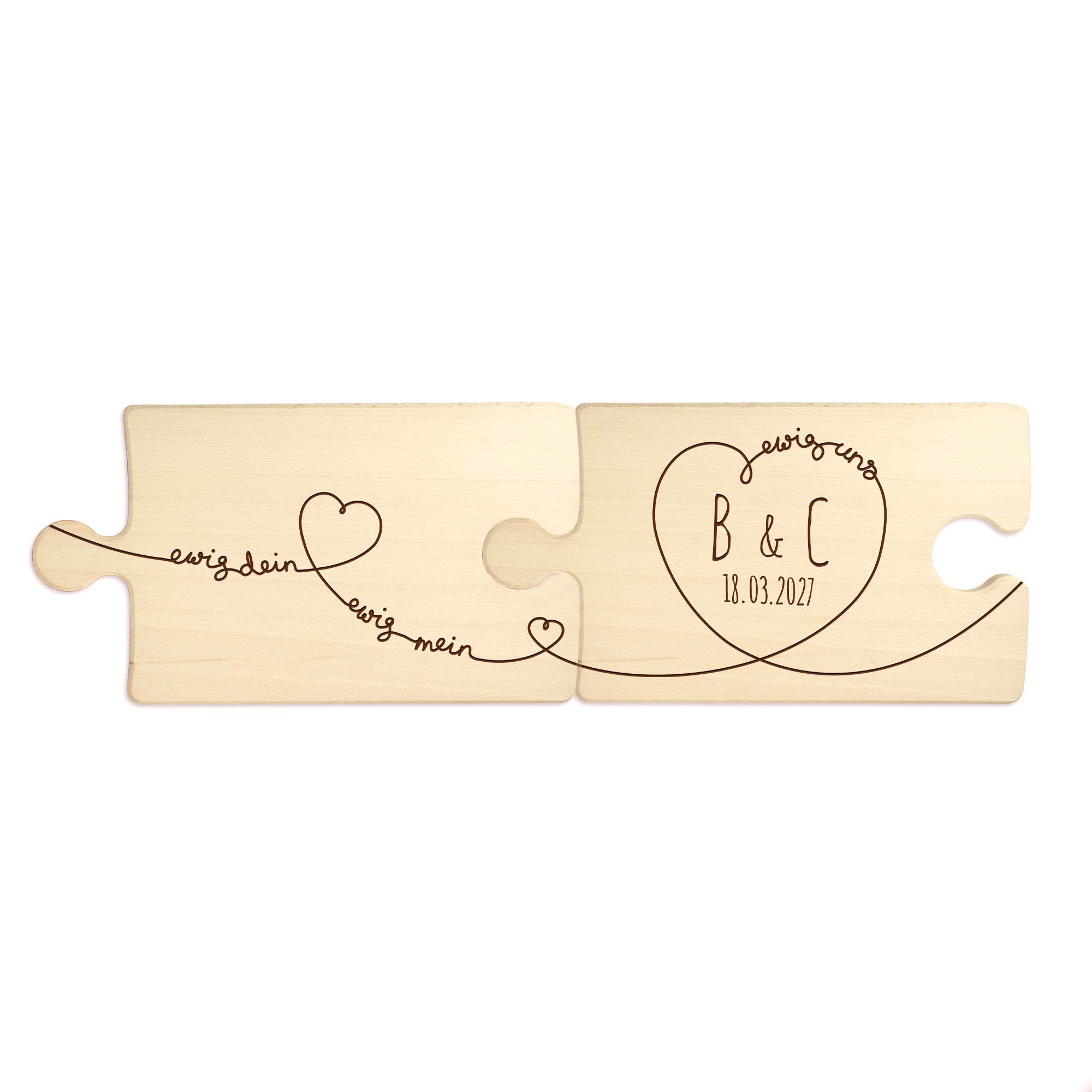 Personalisiertes Puzzle Brettchen Set - Ewig Dein Personalisiertes Puzzle Brettchen Set - Ewig Dein