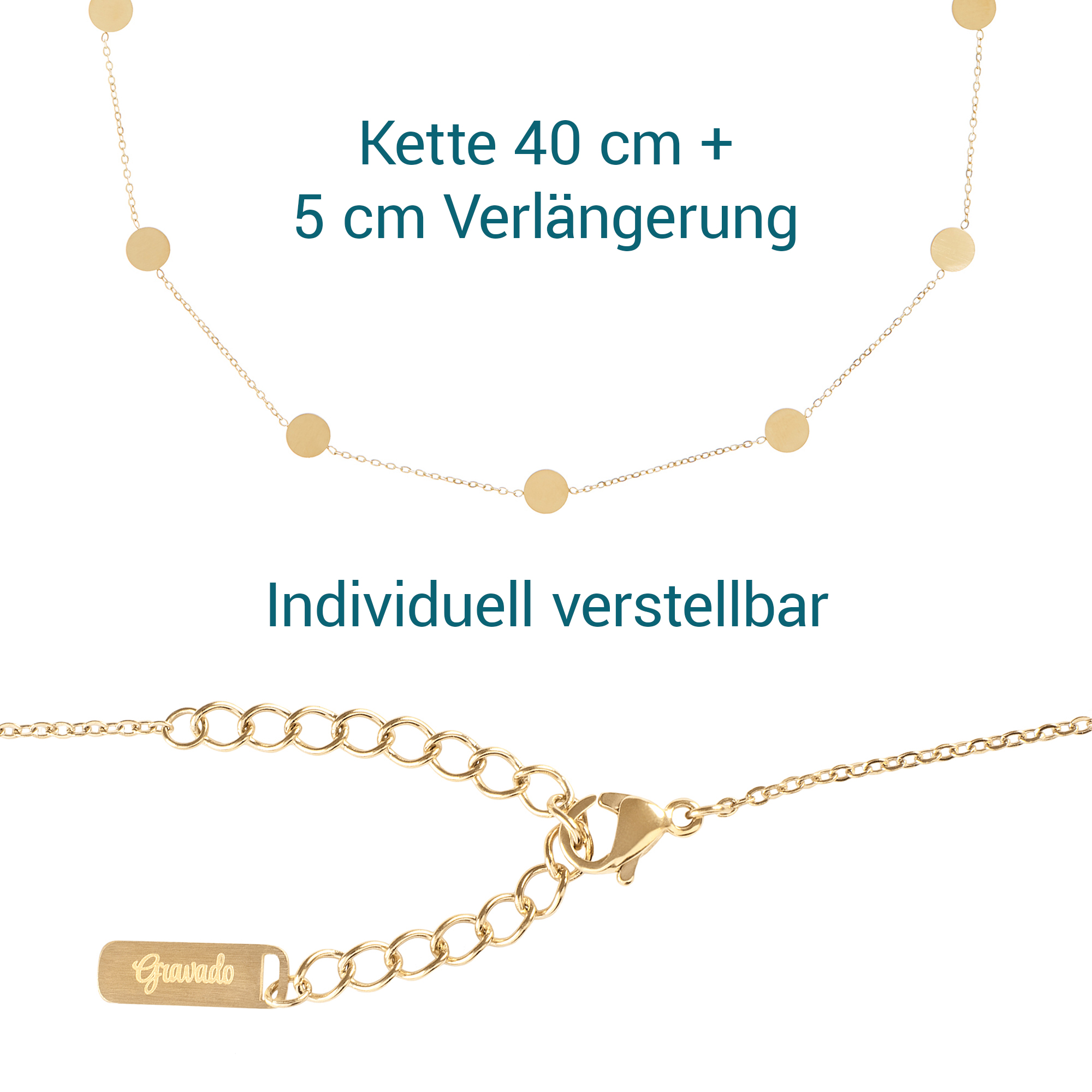 Layering Kette mit Plättchen - Gold 4025 - 10