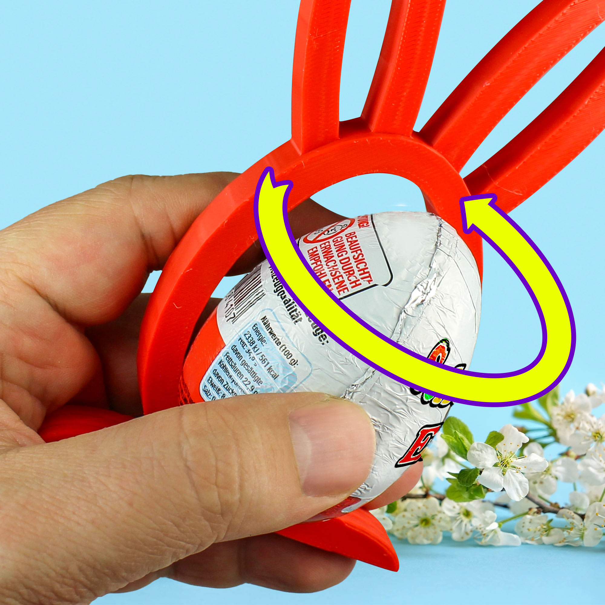 Osterhase Ü-Ei Halter Bunt - 3er Set