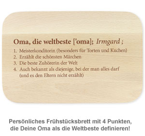 Frühstücksbrettchen Set mit Gravur - Definition Großeltern 3383 - 1