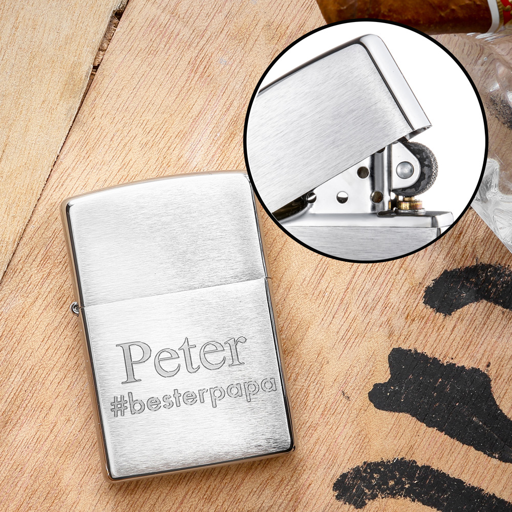 Zippo Feuerzeug mit Gravur - Hashtag Papa 2448