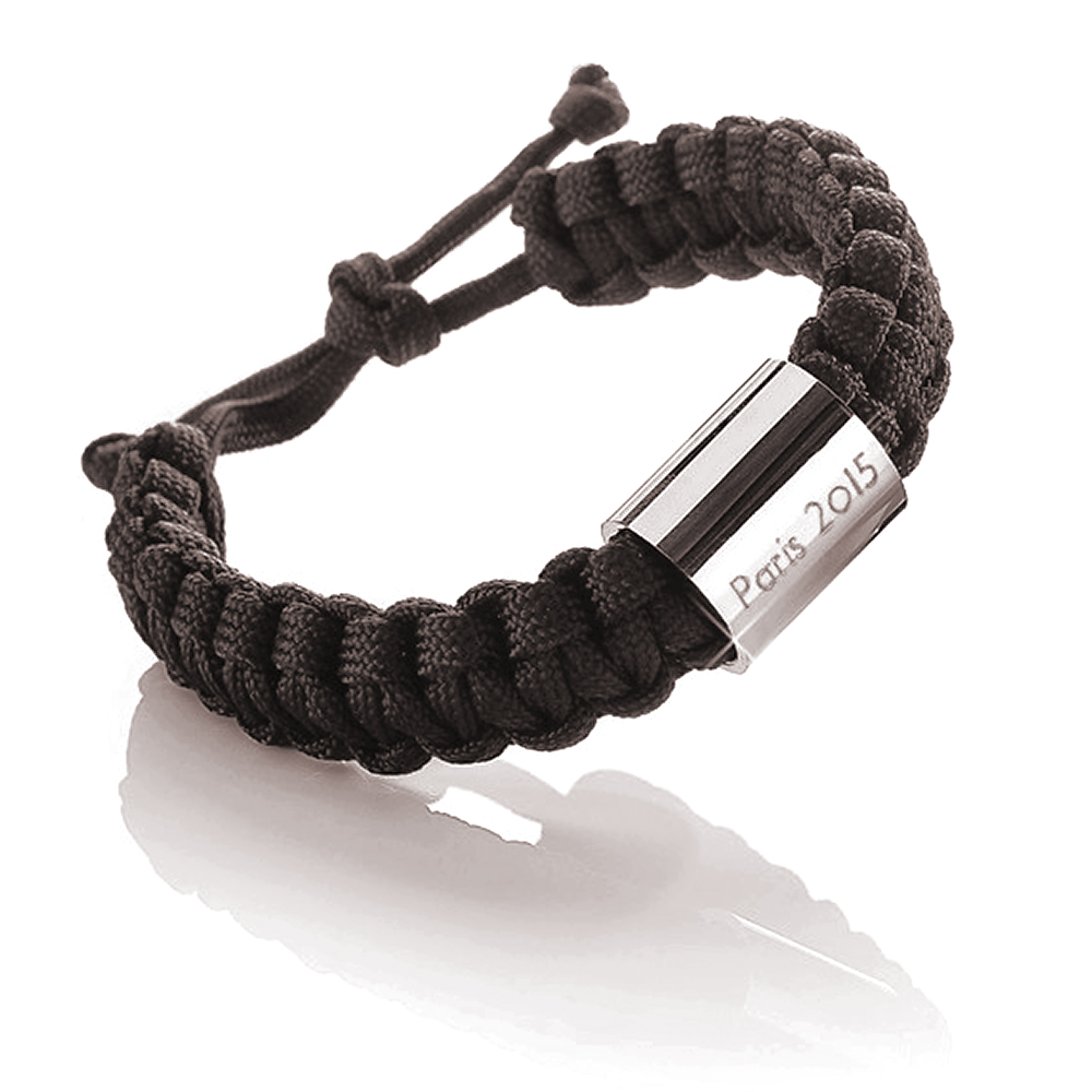 Paracord Armband graviert - Braun 2915