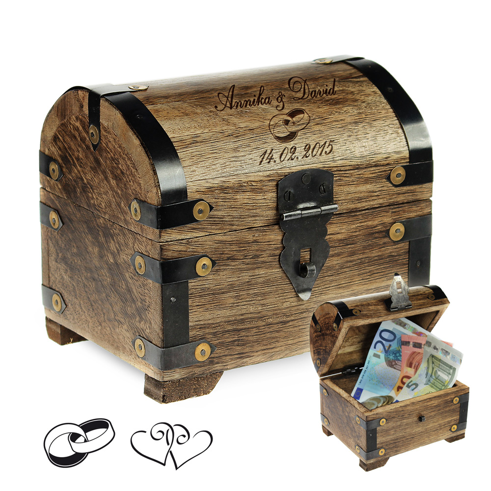 Geld Schatztruhe zur Hochzeit Dunkel Geld Schatztruhe zur Hochzeit Dunkel