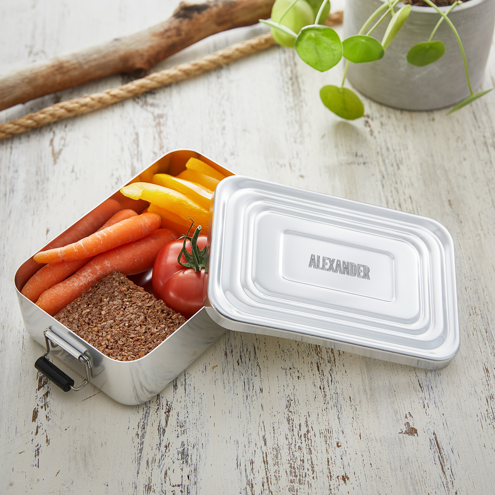 Gravierte Lunchbox - quadratisch