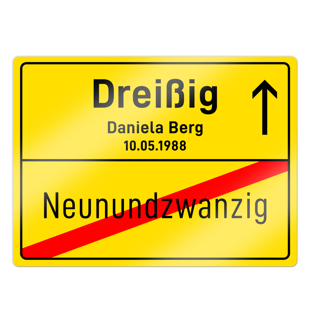 Personalisiertes Ortsschild - 30. Geburtstag 1955 - 3