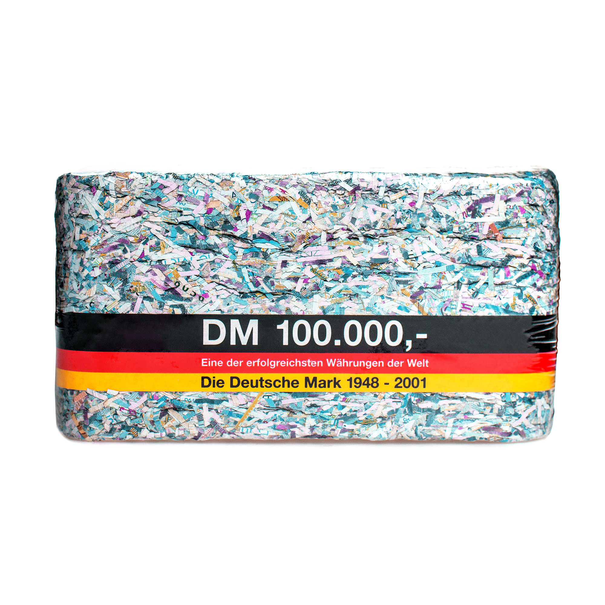 100.000 DM - Geschreddertes Geld als Brikett 4007 - 1