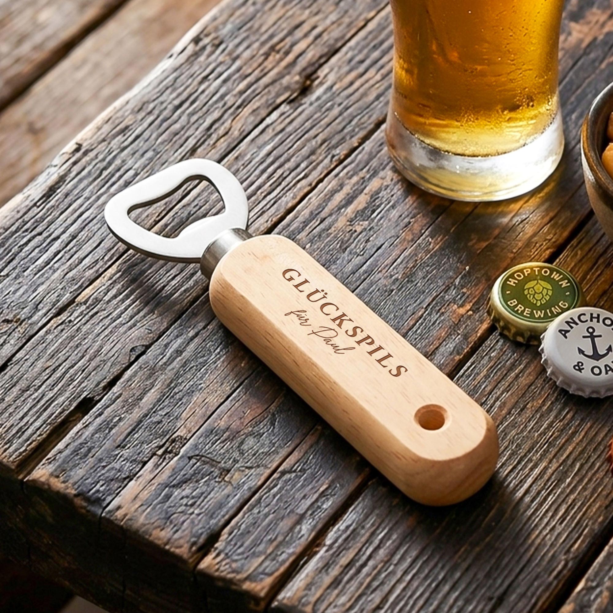 Personalisierter Flaschenöffner aus Holz Personalisierter Flaschenöffner aus Holz