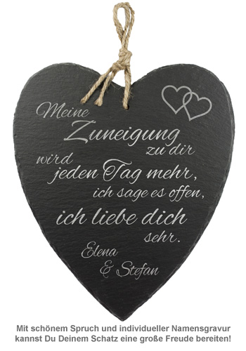 Schieferherz Liebe - personalisiert 1547 - 1