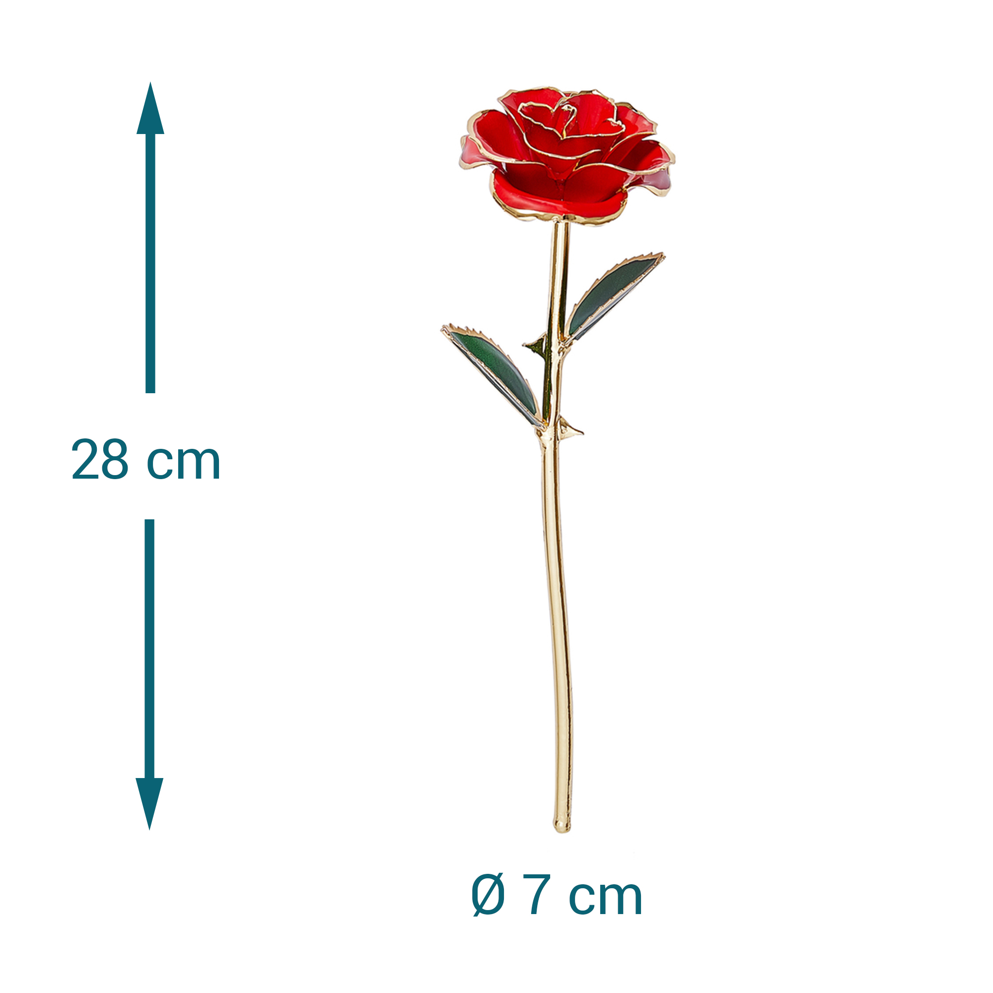 Vergoldete Rose mit personalisierter Geschenkbox 3430 - 7