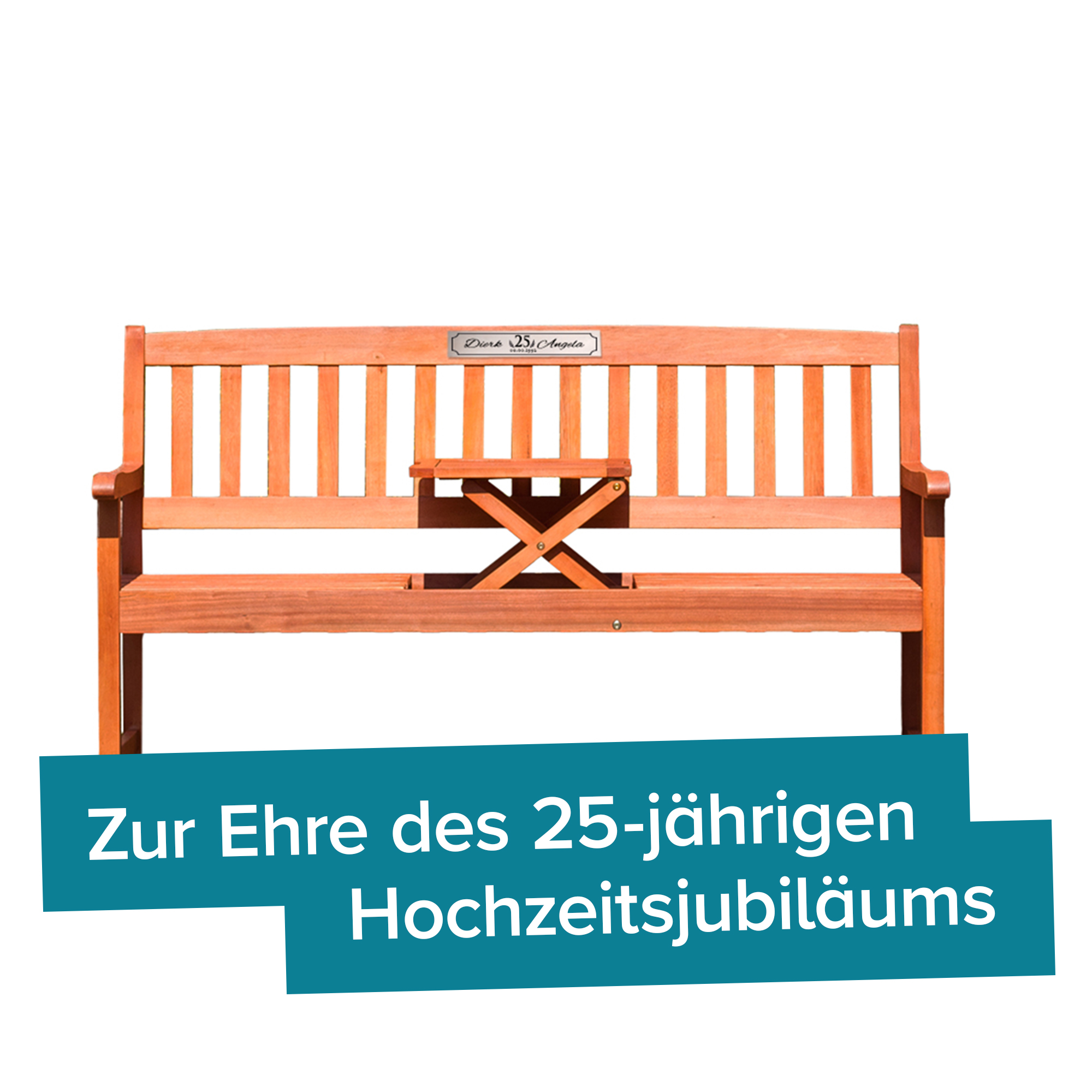 Personalisierte Hochzeitsbank zur Silberhochzeit 2123 - 1