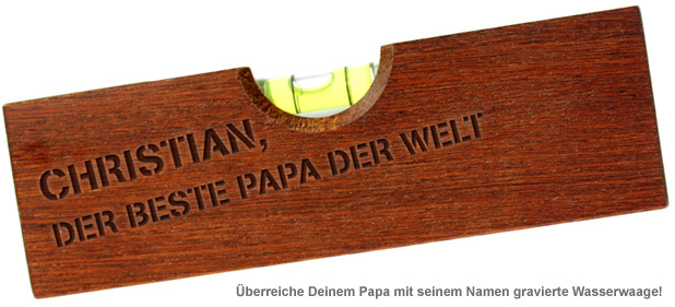 Wasserwaage mit Flaschenöffner graviert - Bester Papa 2453 - 1