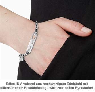 Armband mit Herzstanze Silber - Namensgravur 3426 - 1