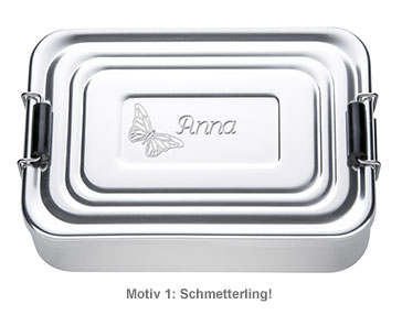 Gravierte Lunchbox für Mädchen - quadratisch 2576 - 2