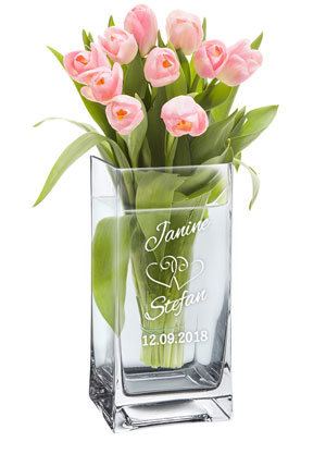 Vase zur Hochzeit - personalisiert 1565 - 2