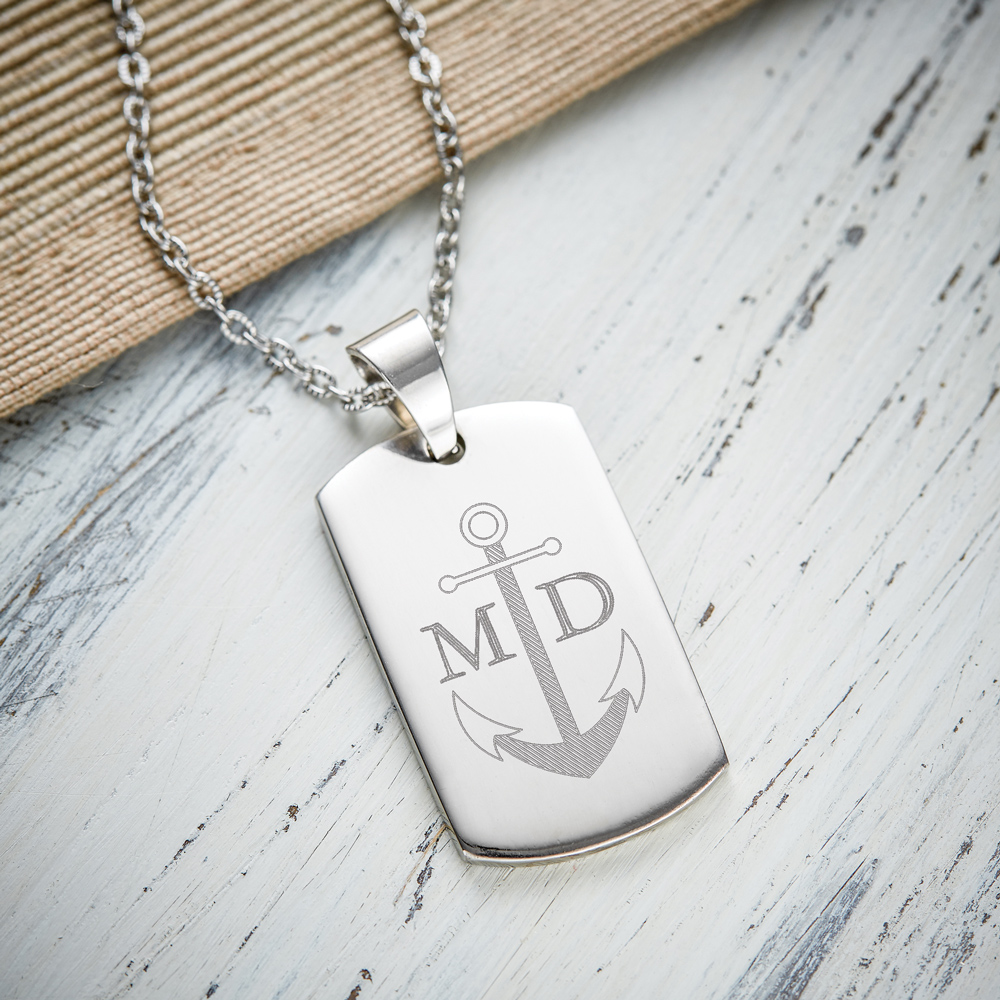 Army Dog Tag Kette mit Gravur für Männer - Anker 3266 - 5