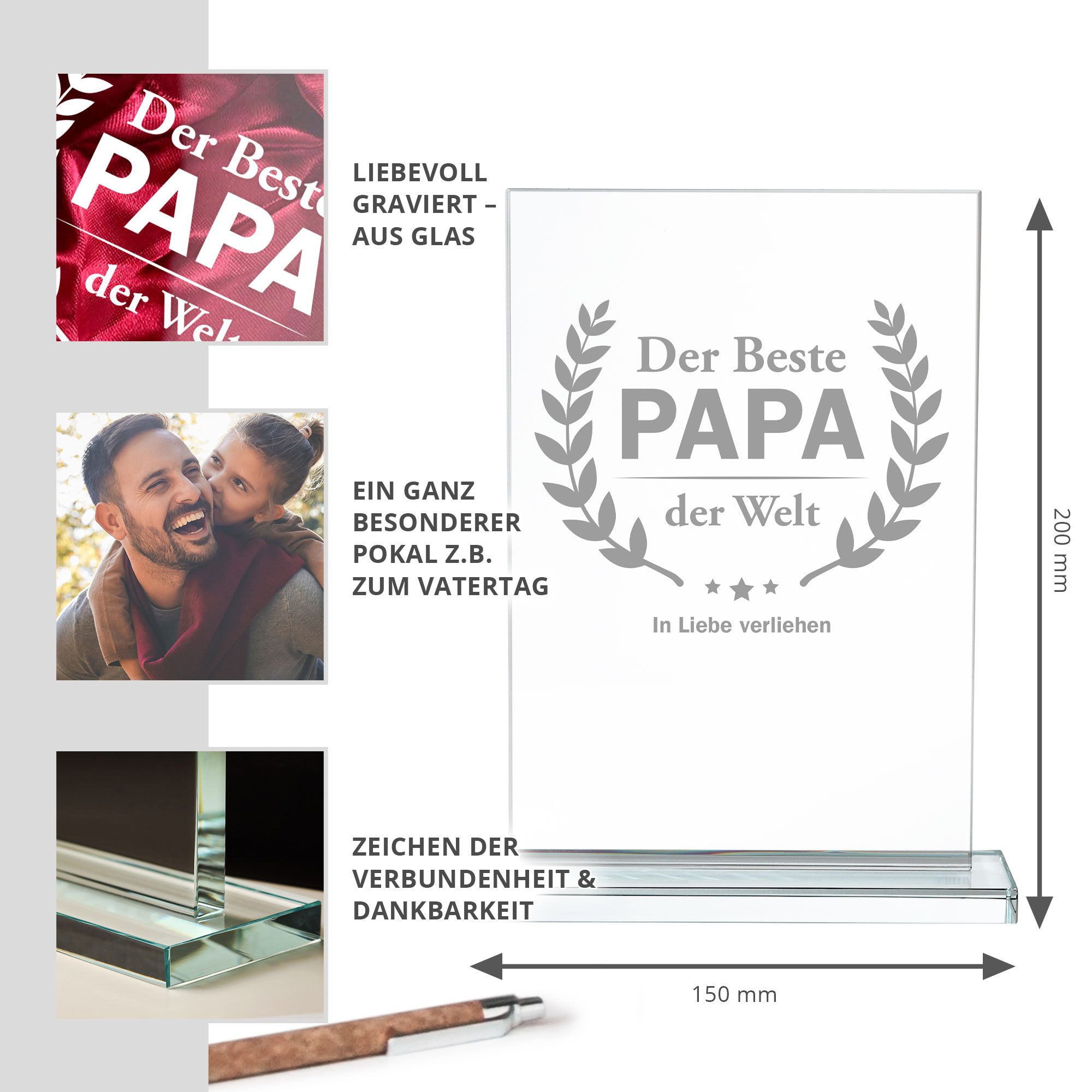 Glaspokal - Auszeichnung für besten Papa 0021-0001-DE-0004 - 1