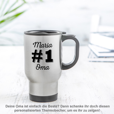 Thermobecher personalisiert - Nummer 1 Oma 2826 - 1