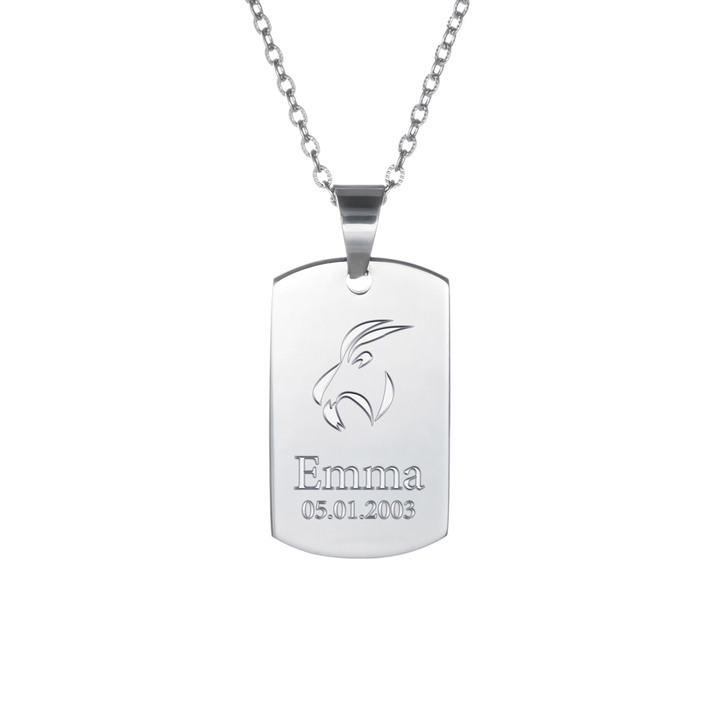 Army Dog Tag Kette mit Gravur - Sternzeichen 2737 - 10